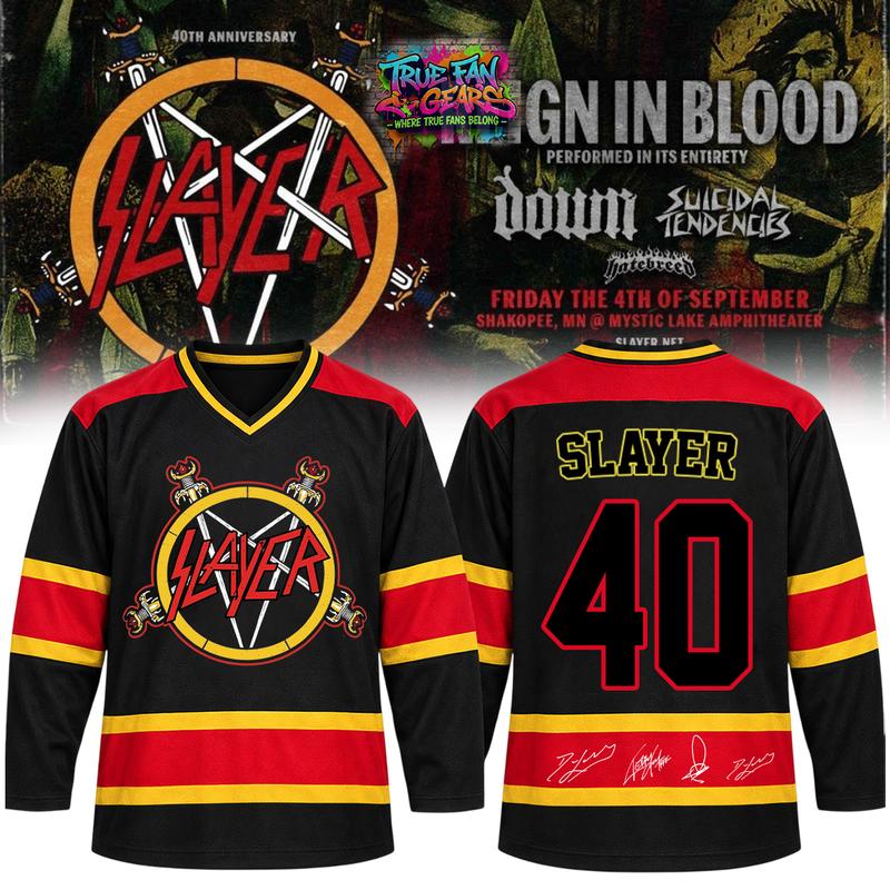 Slayer Reign in Blood 40th Anniversary Limited Edition Custom Hockey Jersey