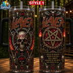 Slayer Skull & Pentagram With Handle Tumbler