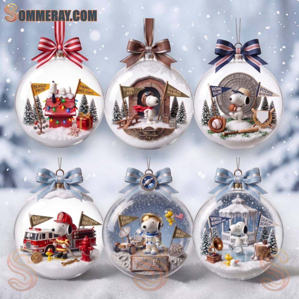 Snoopy Happy Holidays Snow Ball Ornament