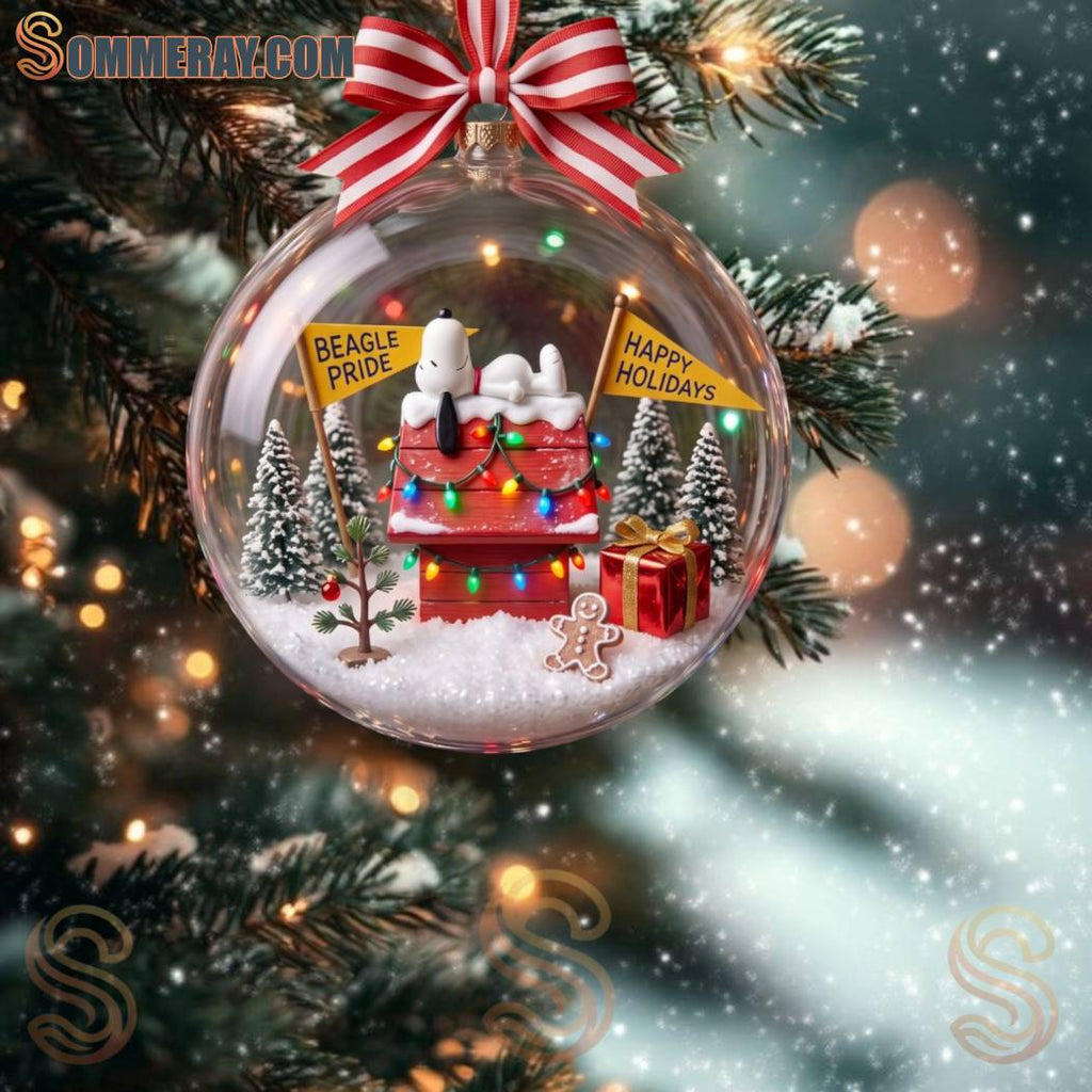 Snoopy Happy Holidays Snow Ball Ornament