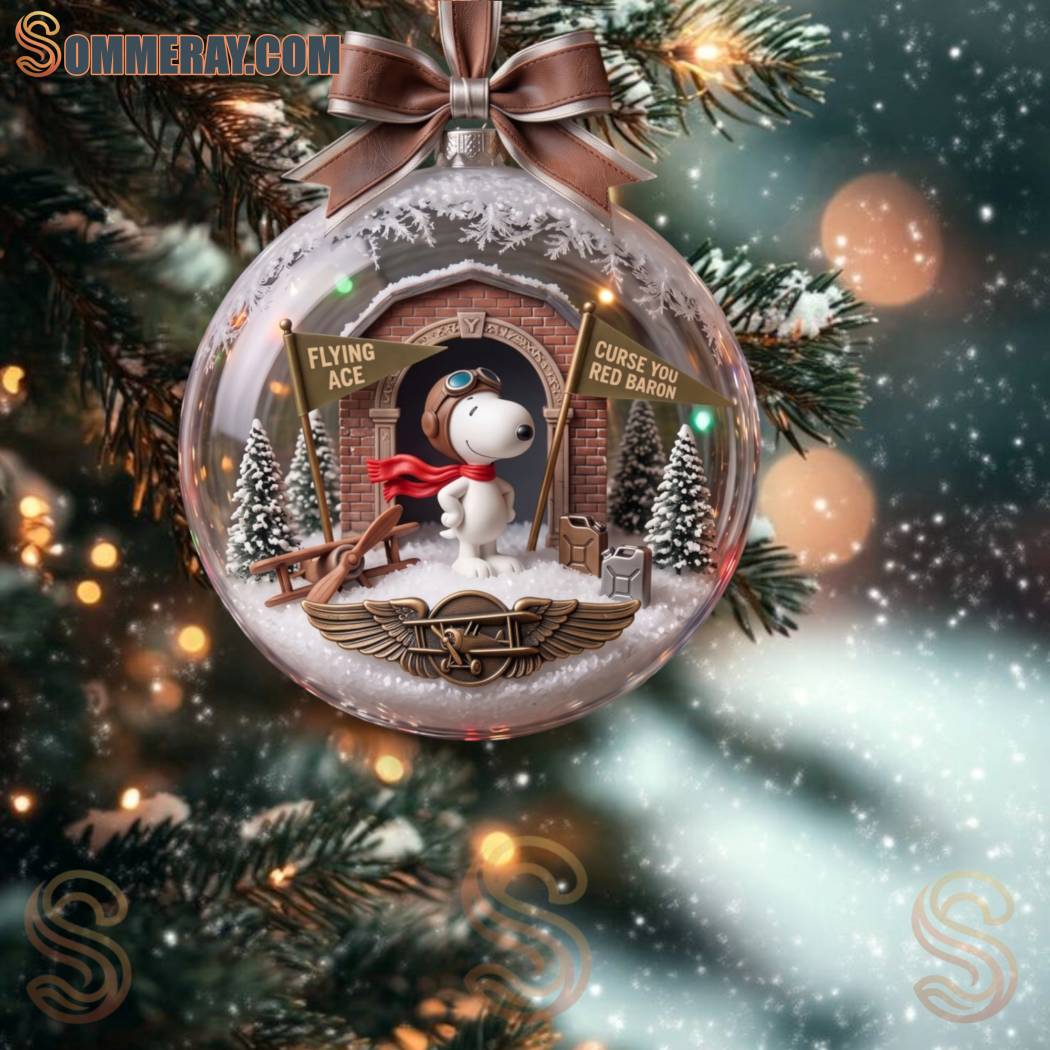 Snoopy Happy Holidays Snow Ball Ornament