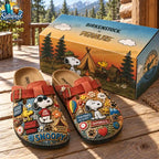 Snoopy and Woodstock Camping Adventure 3D Suede Clogs