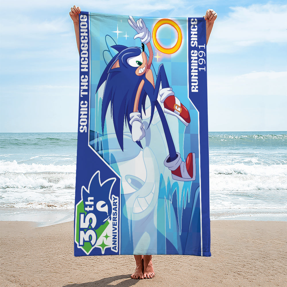 Sonic the Hedgehog 35th Anniversary Rectangle Beach Towel – TANTN24087