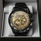 Sonic the Hedgehog 35th Anniversary Black Stainless Steel Watch – TANTN23992