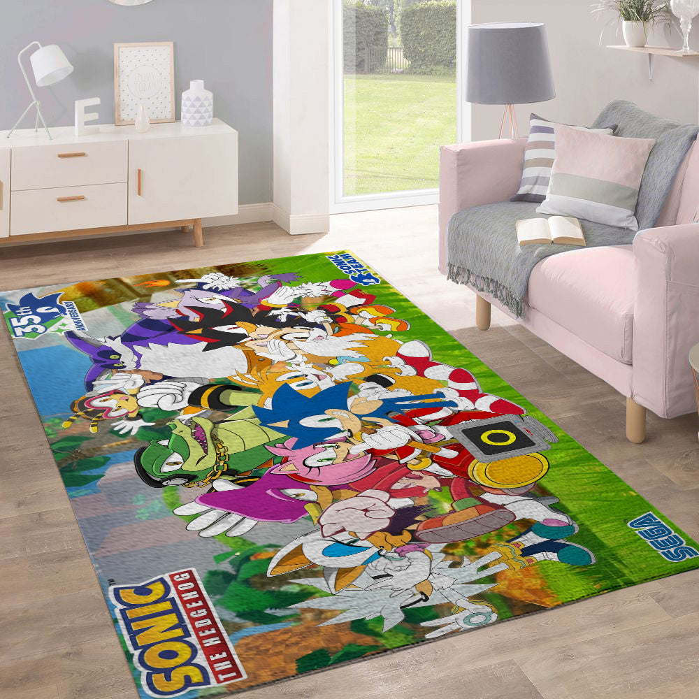 Sonic the Hedgehog 35th Anniversary Rectangular Rug – TANTN24083