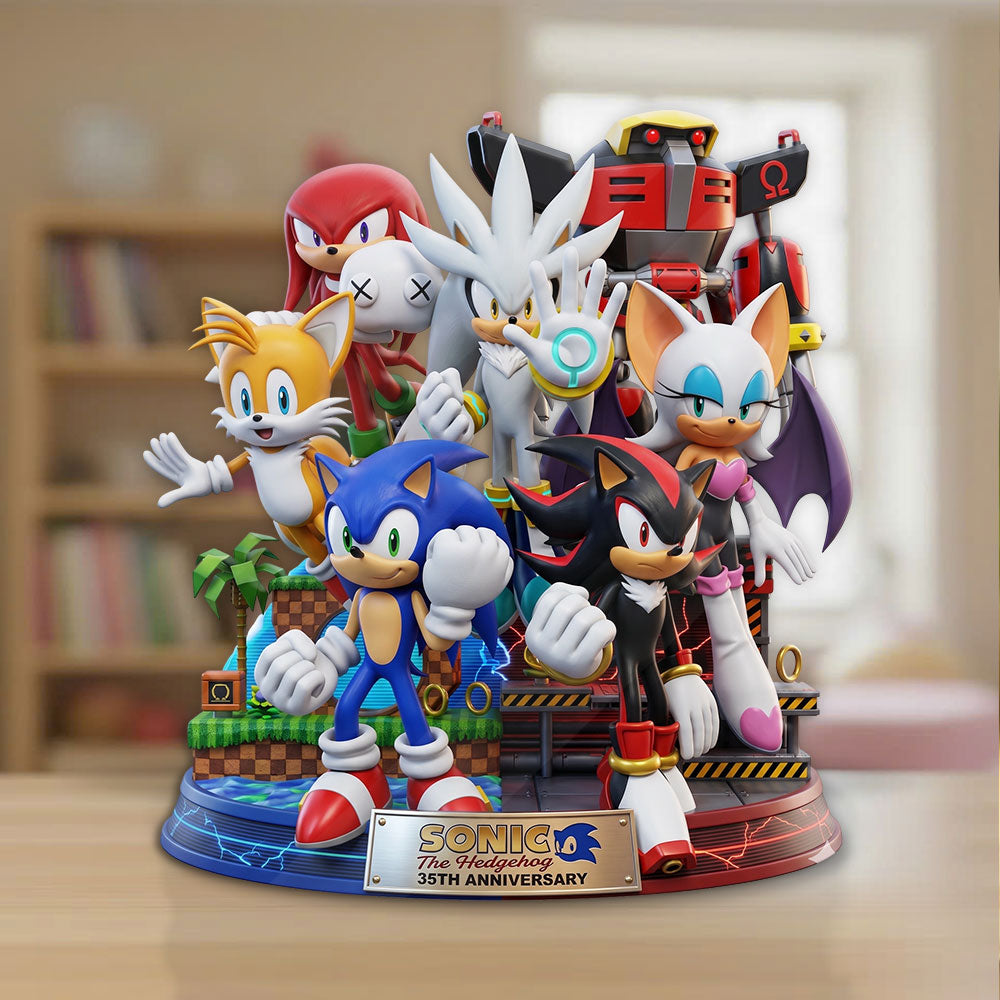 Sonic the Hedgehog 35th Anniversary Custom Shape Acrylic Plaque – TMTHU7061
