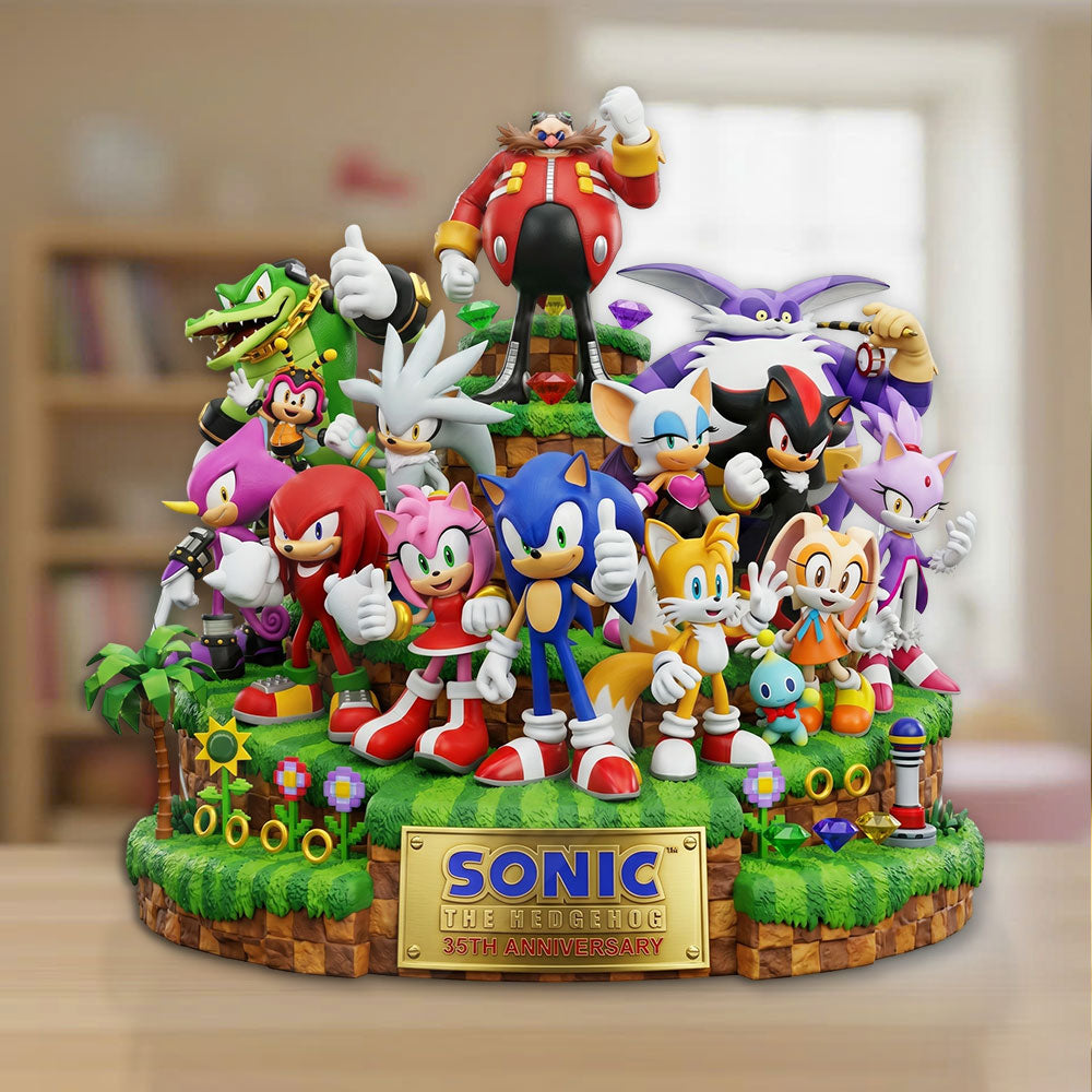 Sonic the Hedgehog 35th Anniversary Custom Shape Acrylic Plaque – TMTHU7062