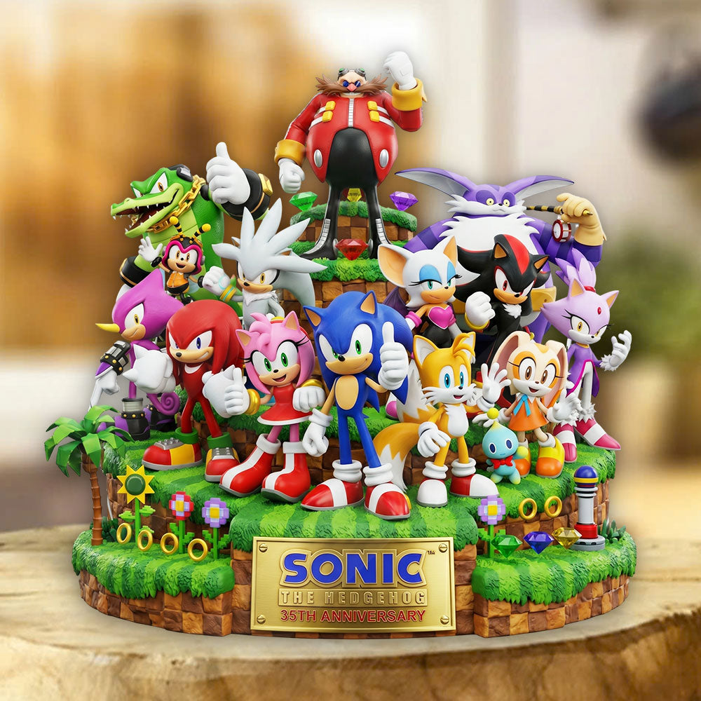 Sonic the Hedgehog 35th Anniversary Custom Shape Acrylic Plaque – TMTHU7062