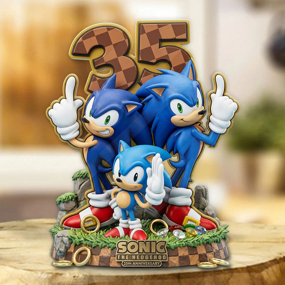 Sonic the Hedgehog 35th Anniversary Custom Shape Acrylic Plaque – GNE7565