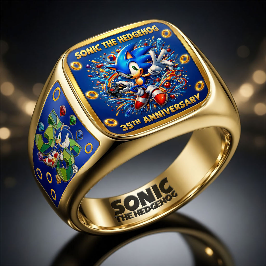 Sonic the Hedgehog 35th Anniversary 3D Engraved Ring – GNE7286