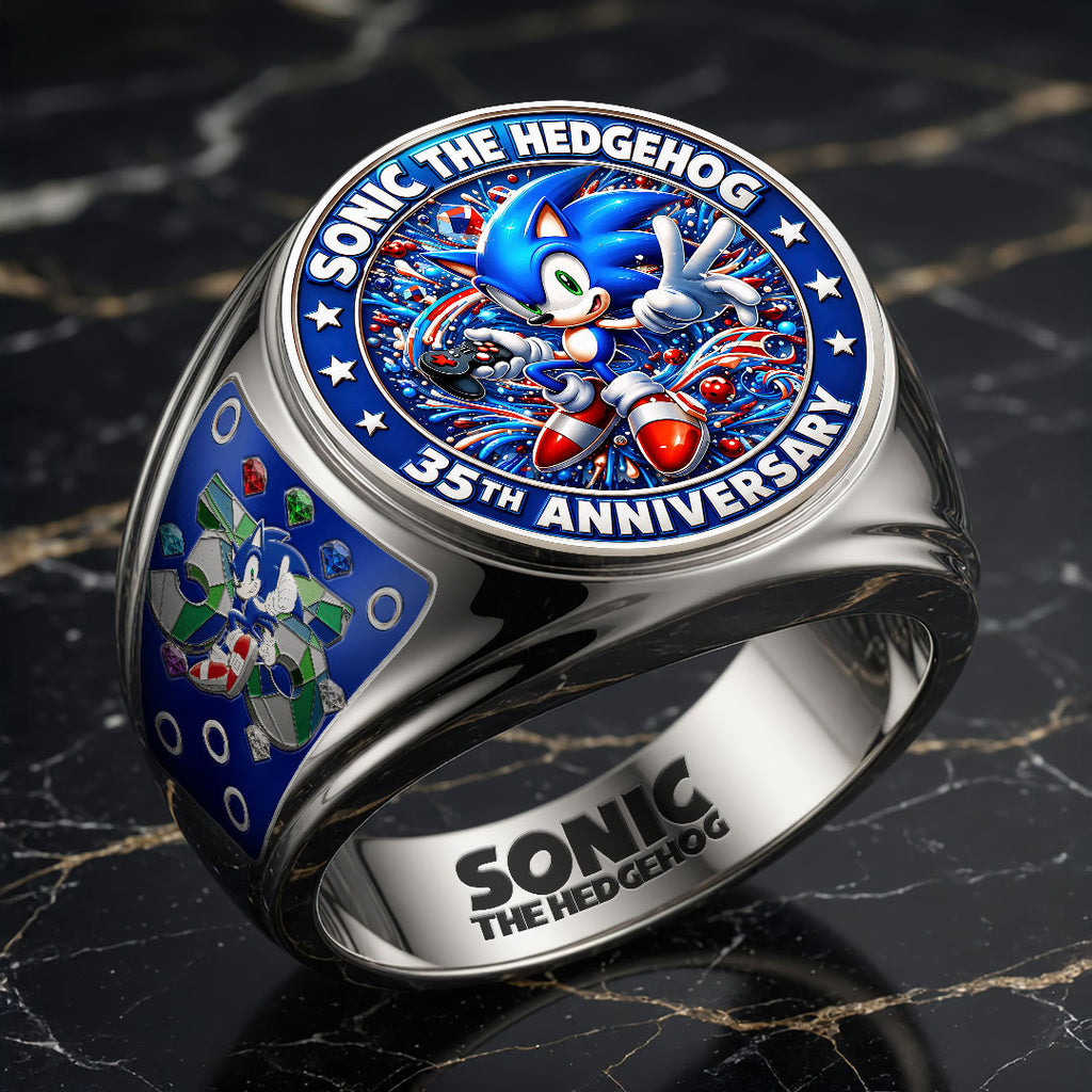 Sonic the Hedgehog 35th Anniversary 3D Engraved Ring – GNE7286