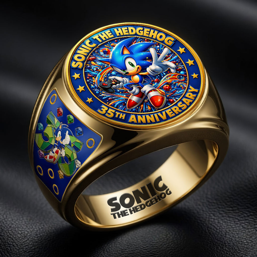 Sonic the Hedgehog 35th Anniversary 3D Engraved Ring – GNE7286
