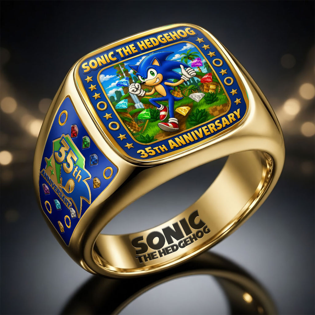 Sonic the Hedgehog 35th Anniversary 3D Engraved Ring – GNE7287