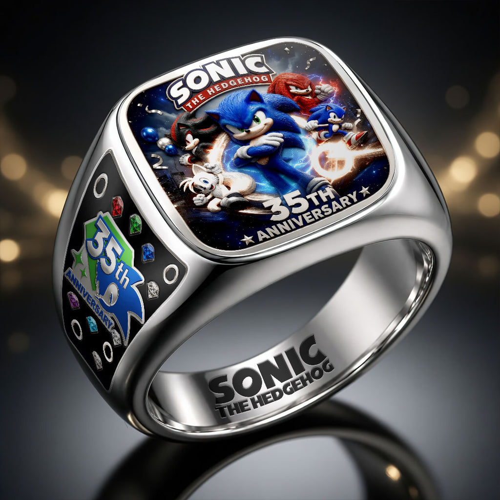 Sonic the Hedgehog 35th Anniversary 3D Engraved Ring – GNE7288