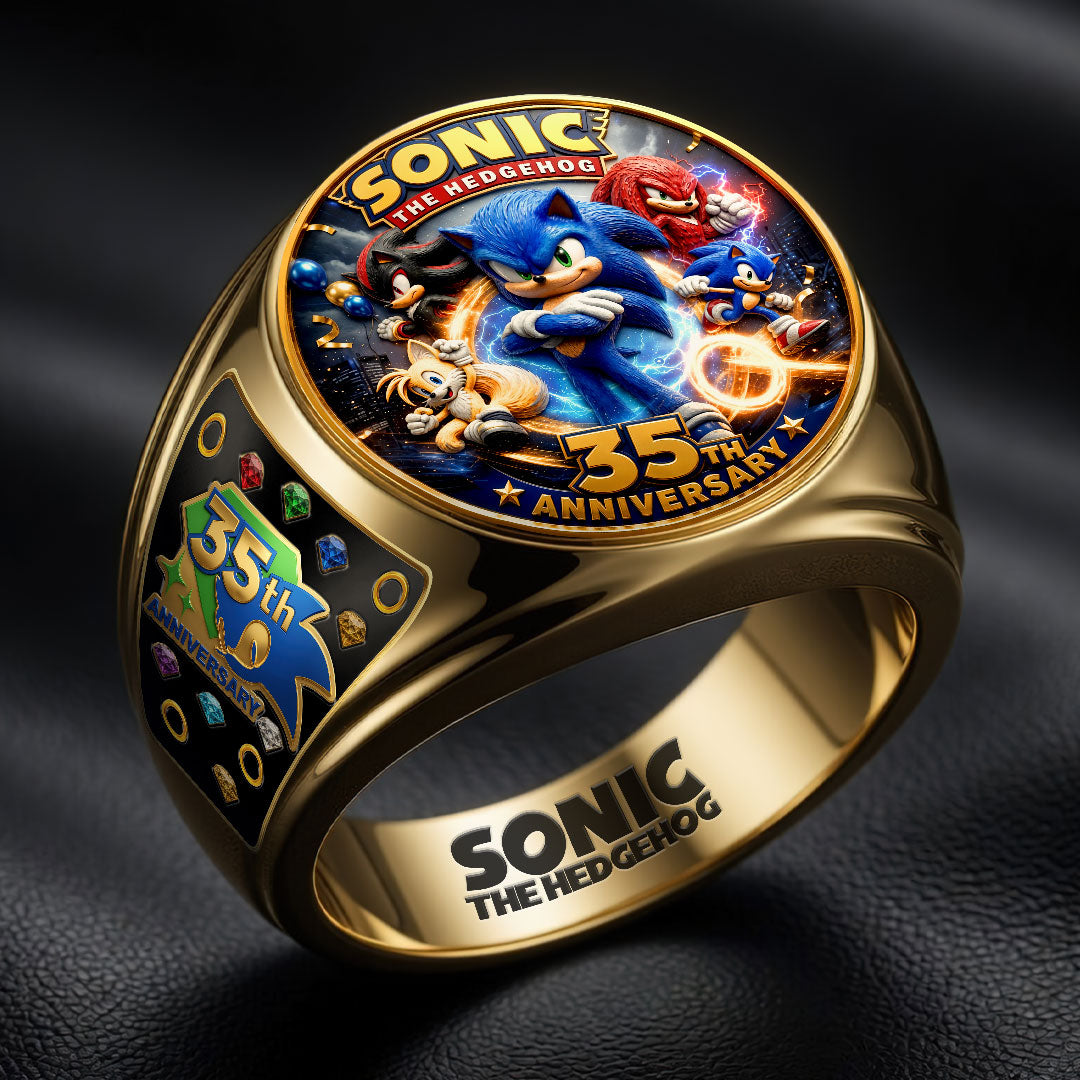 Sonic the Hedgehog 35th Anniversary 3D Engraved Ring – GNE7288