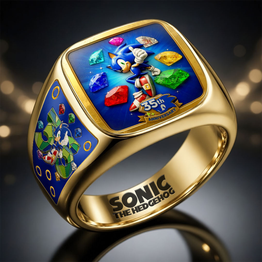 Sonic the Hedgehog 35th Anniversary 3D Engraved Ring – GNE7289