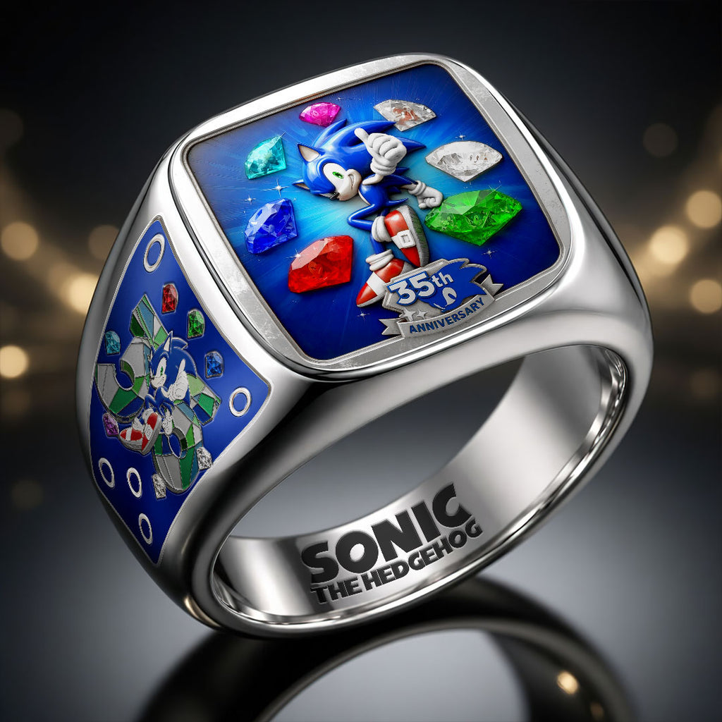 Sonic the Hedgehog 35th Anniversary 3D Engraved Ring – GNE7289