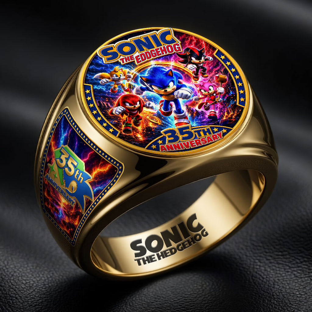 Sonic the Hedgehog 35th Anniversary 3D Engraved Ring – HOATT20366