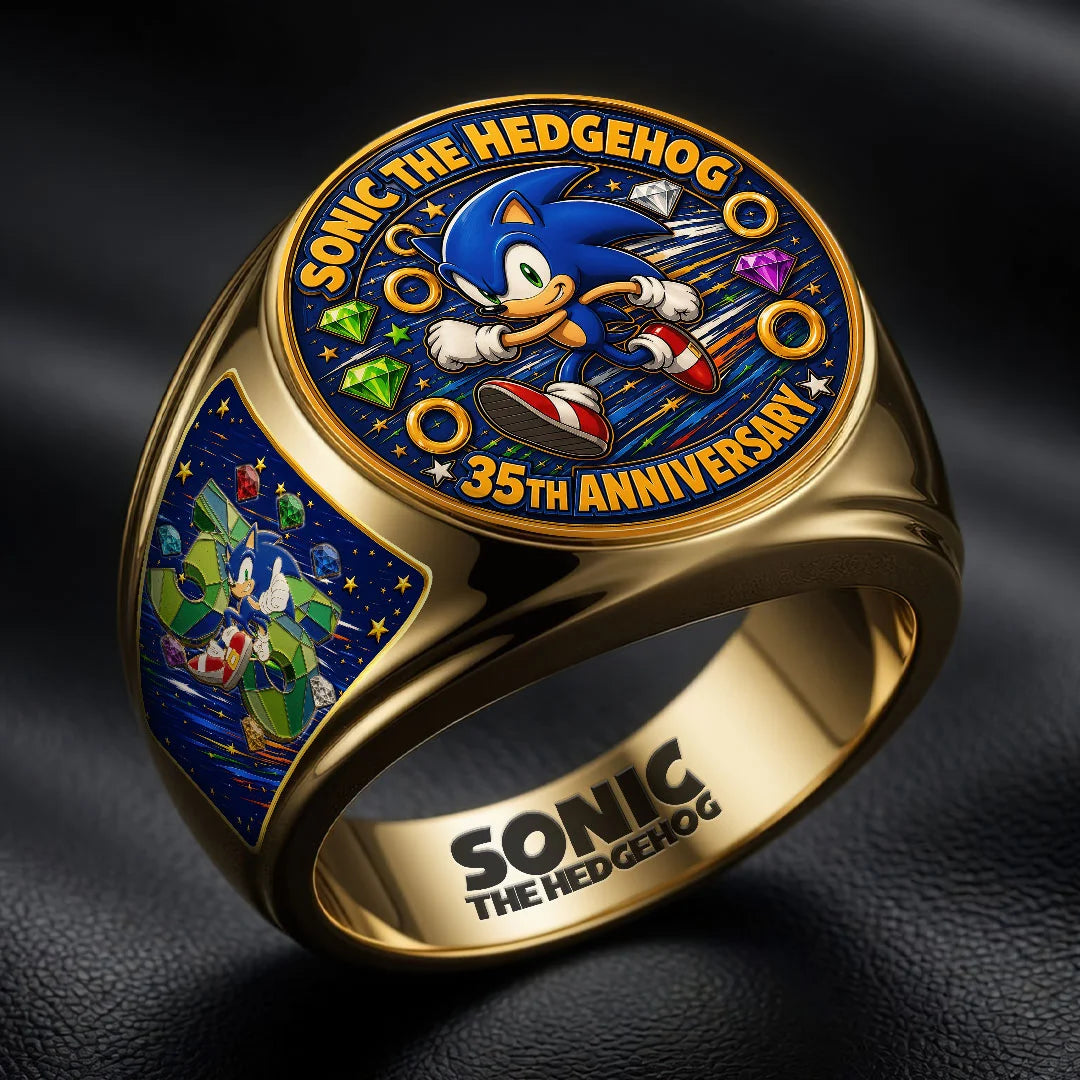 Sonic the Hedgehog 35th Anniversary 3D Engraved Ring – HOATT20367