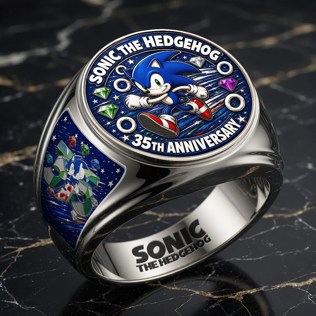 Sonic the Hedgehog 35th Anniversary 3D Engraved Ring – HOATT20367