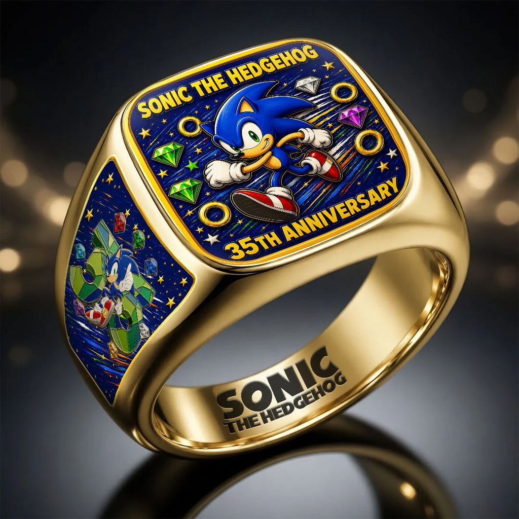 Sonic the Hedgehog 35th Anniversary 3D Engraved Ring – HOATT20367