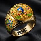 Sonic the Hedgehog 35th Anniversary 3D Engraved Ring – HOATT20657