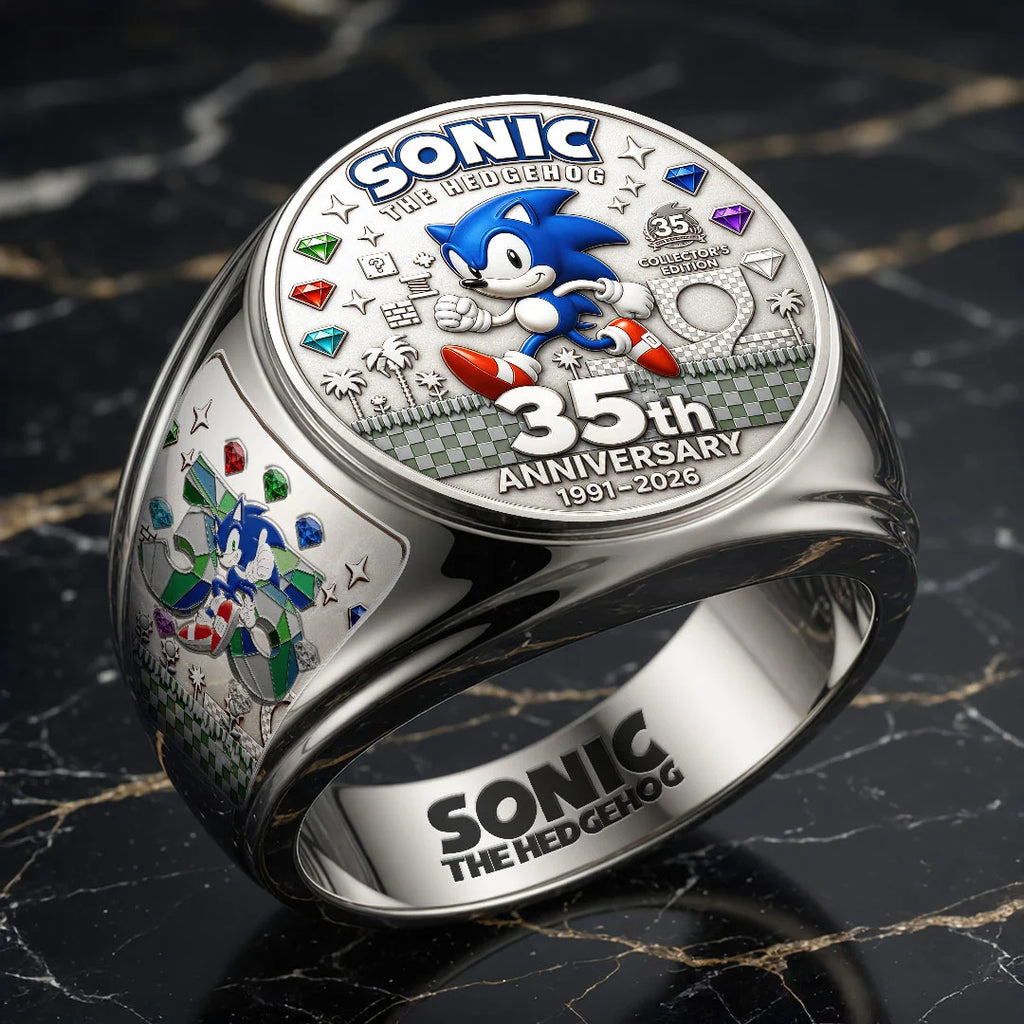 Sonic the Hedgehog 35th Anniversary 3D Engraved Ring – HOATT20657