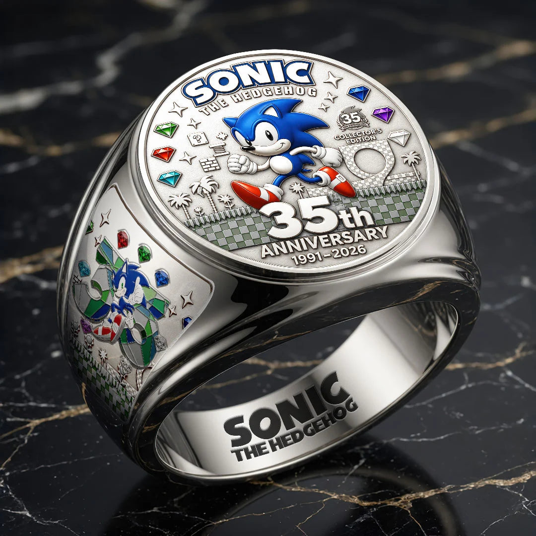 Sonic the Hedgehog 35th Anniversary 3D Engraved Ring – HOATT20657