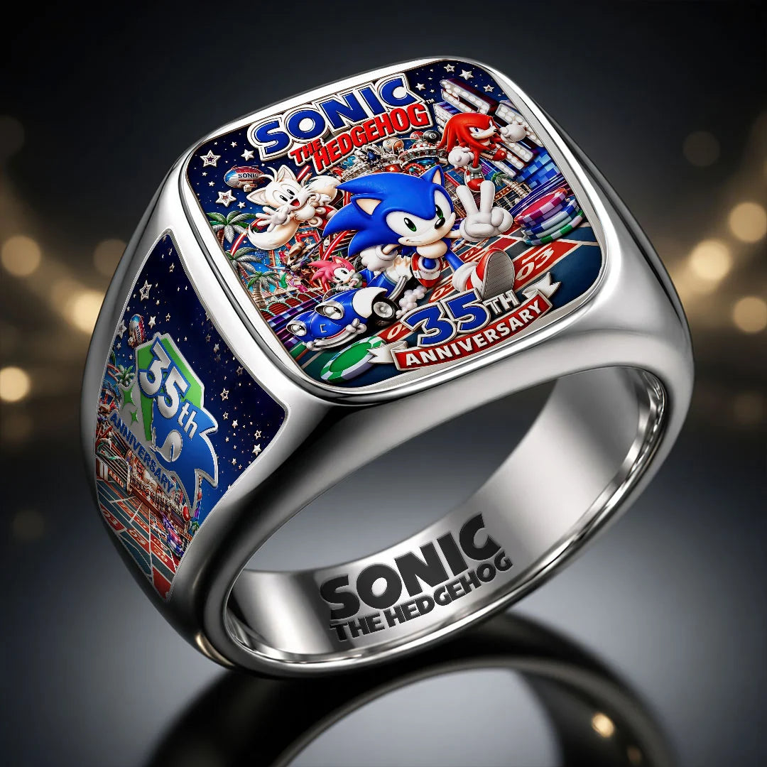 Sonic the Hedgehog 35th Anniversary 3D Engraved Ring – HOATT20658