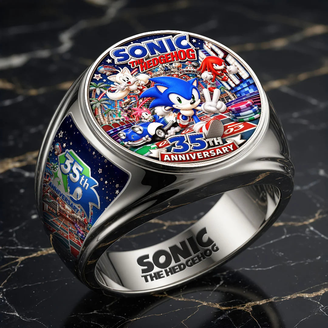 Sonic the Hedgehog 35th Anniversary 3D Engraved Ring – HOATT20658