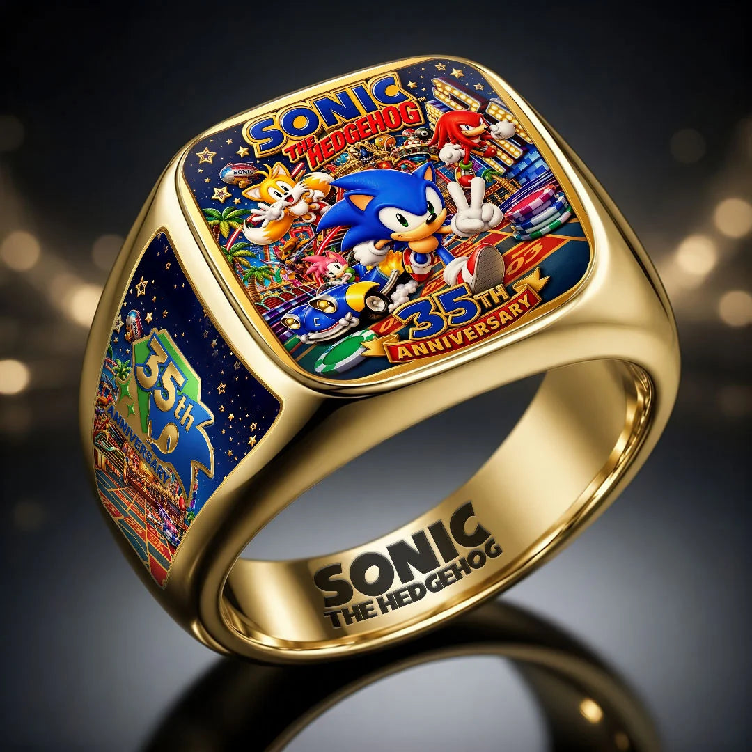 Sonic the Hedgehog 35th Anniversary 3D Engraved Ring – HOATT20658