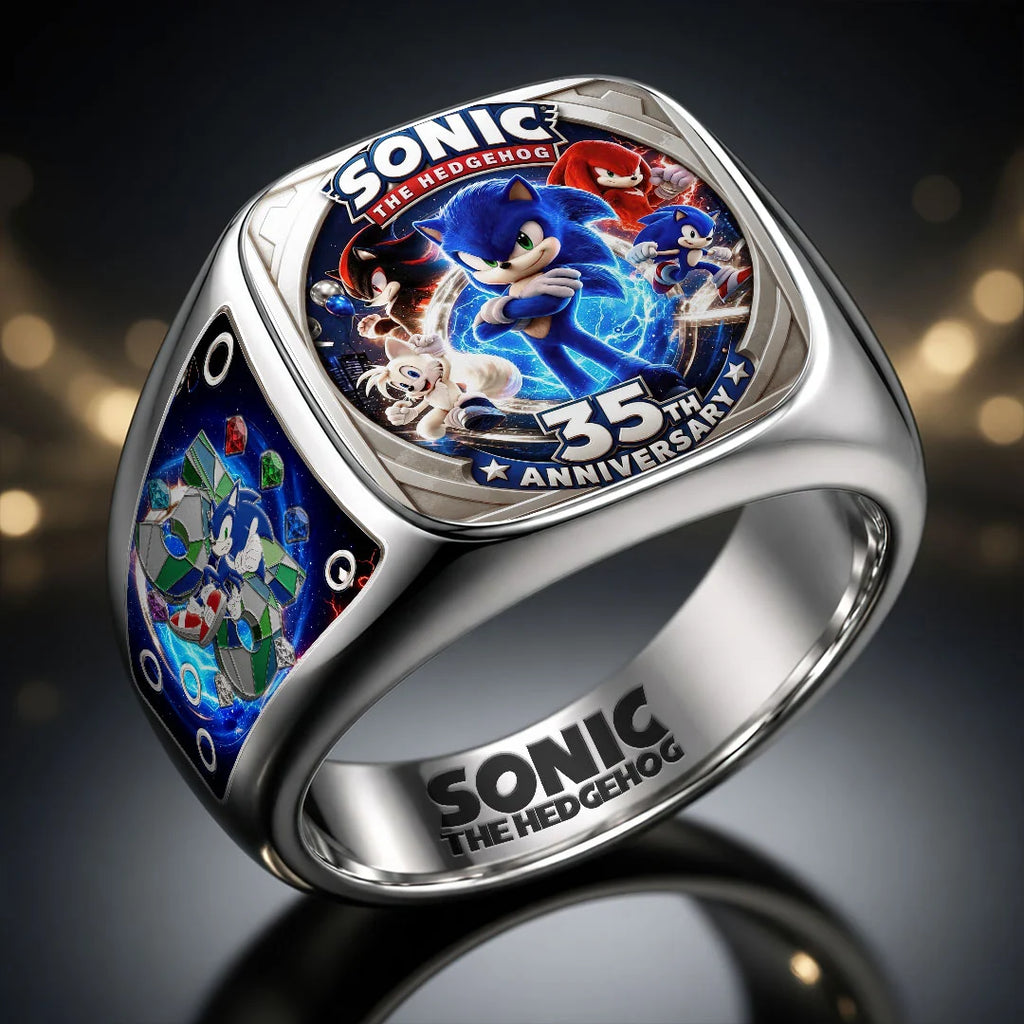 Sonic the Hedgehog 35th Anniversary 3D Engraved Ring – HOATT20659
