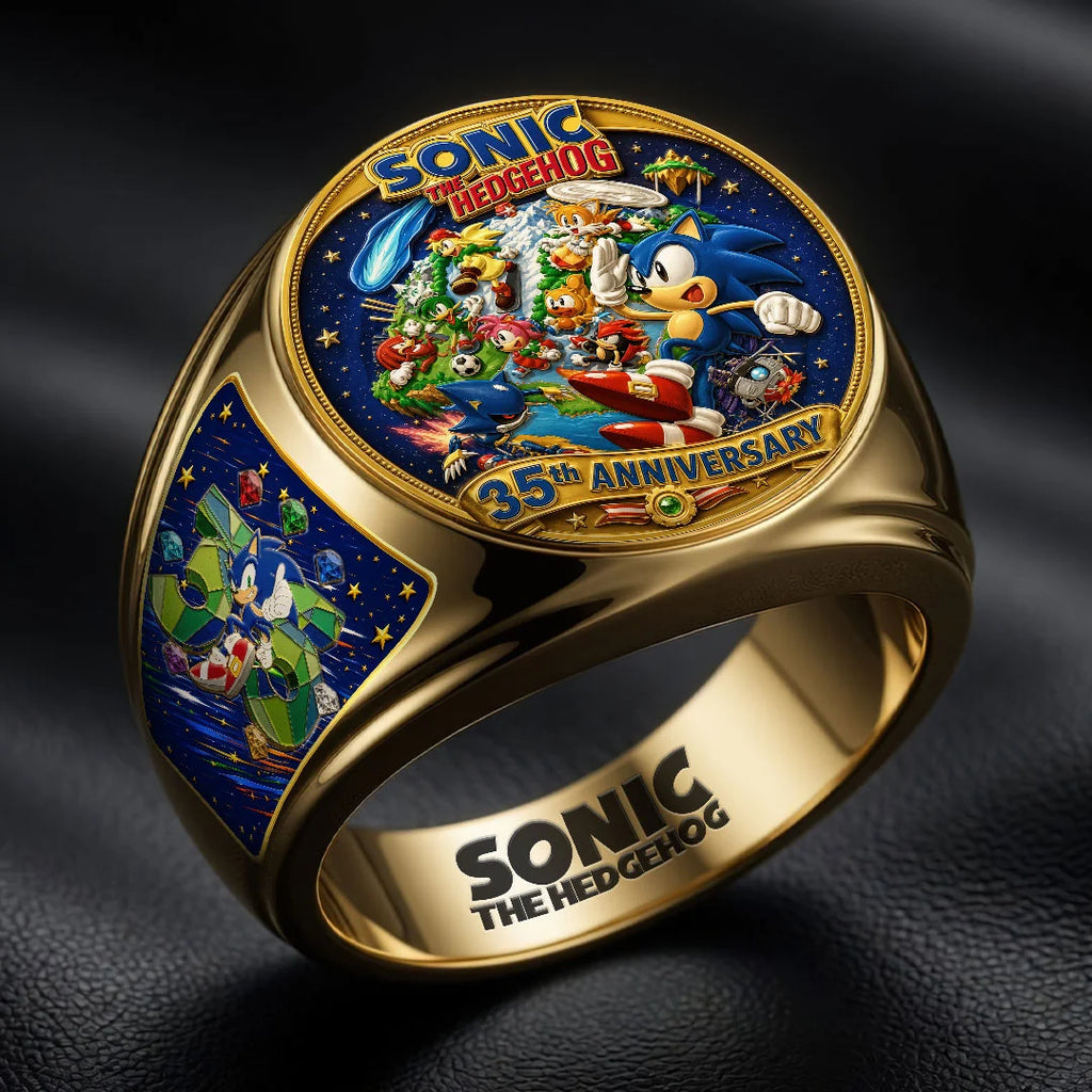 Sonic the Hedgehog 35th Anniversary 3D Engraved Ring – HOATT20719