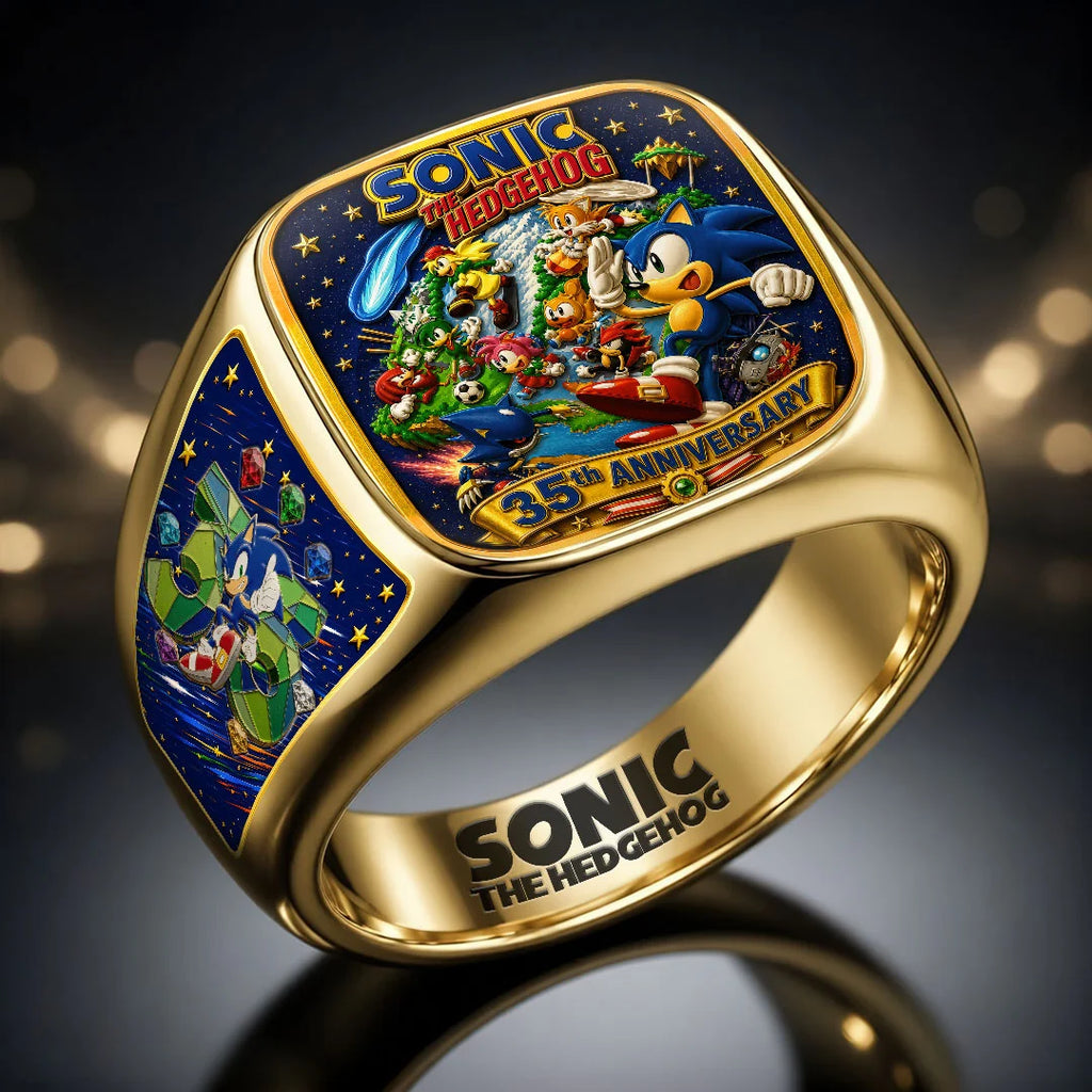 Sonic the Hedgehog 35th Anniversary 3D Engraved Ring – HOATT20719