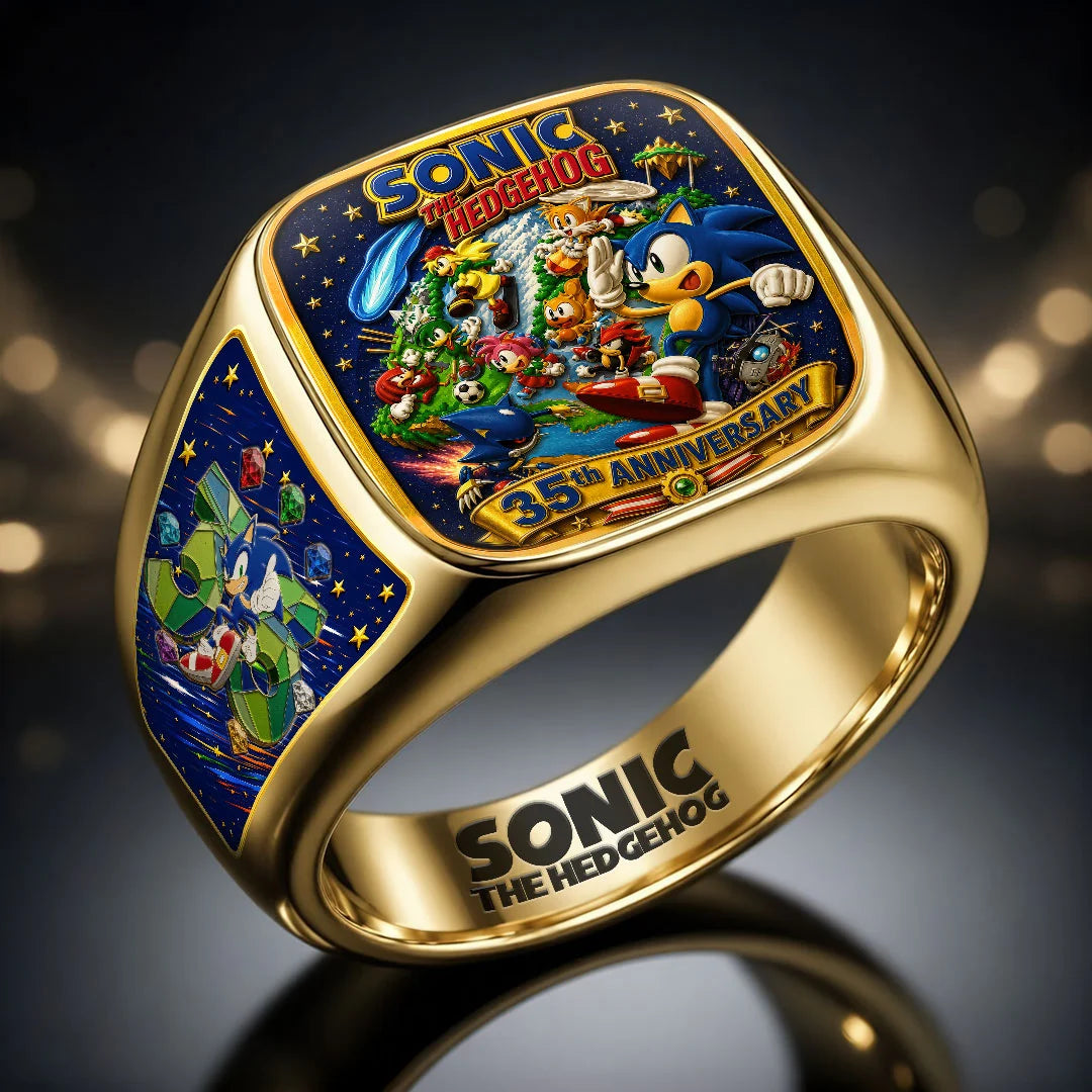 Sonic the Hedgehog 35th Anniversary 3D Engraved Ring – HOATT20719