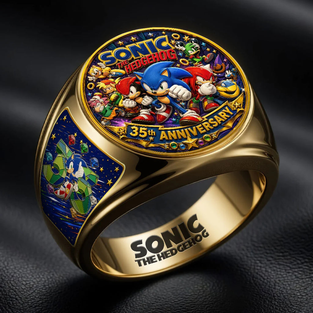 Sonic the Hedgehog 35th Anniversary 3D Engraved Ring – HOATT20720