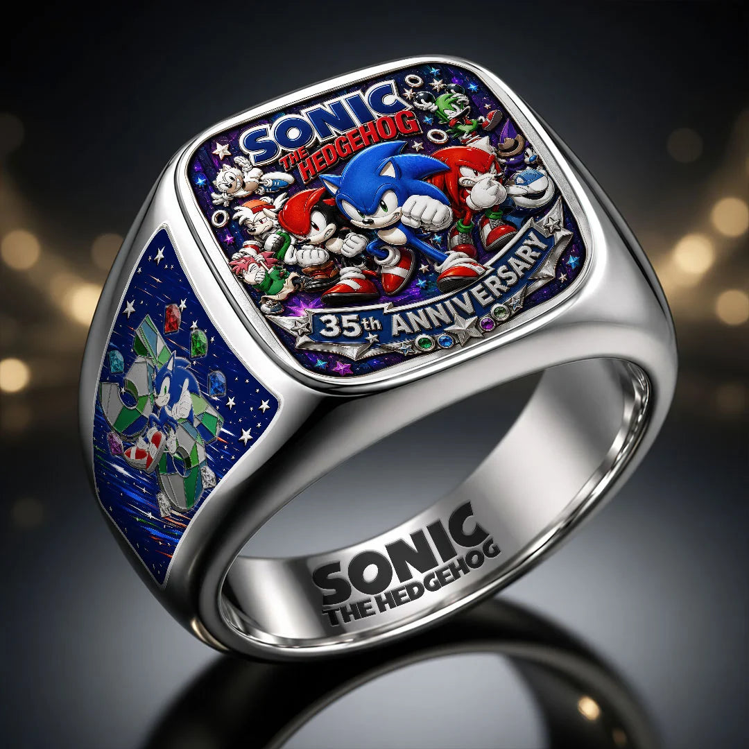 Sonic the Hedgehog 35th Anniversary 3D Engraved Ring – HOATT20720