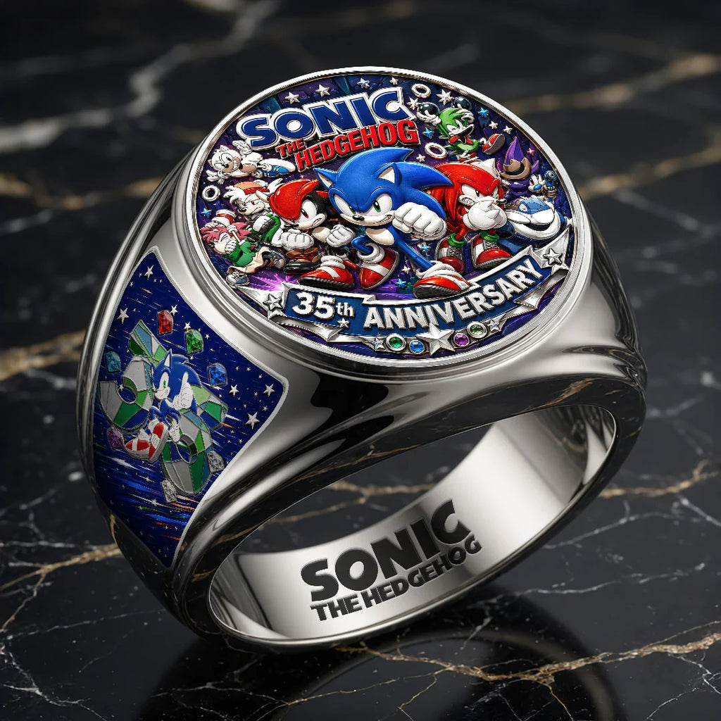 Sonic the Hedgehog 35th Anniversary 3D Engraved Ring – HOATT20720