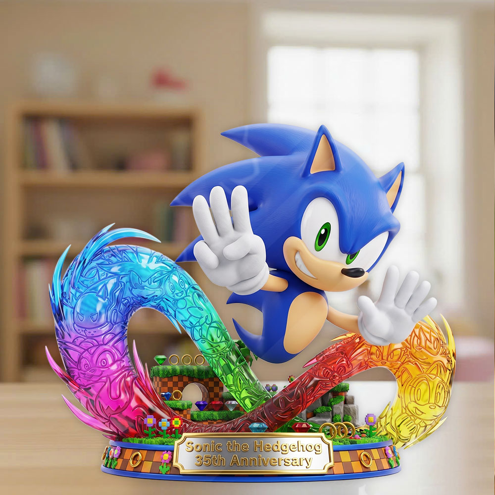 Sonic the Hedgehog 35th Anniversary Custom Shape Acrylic Plaque – TMTHU7162