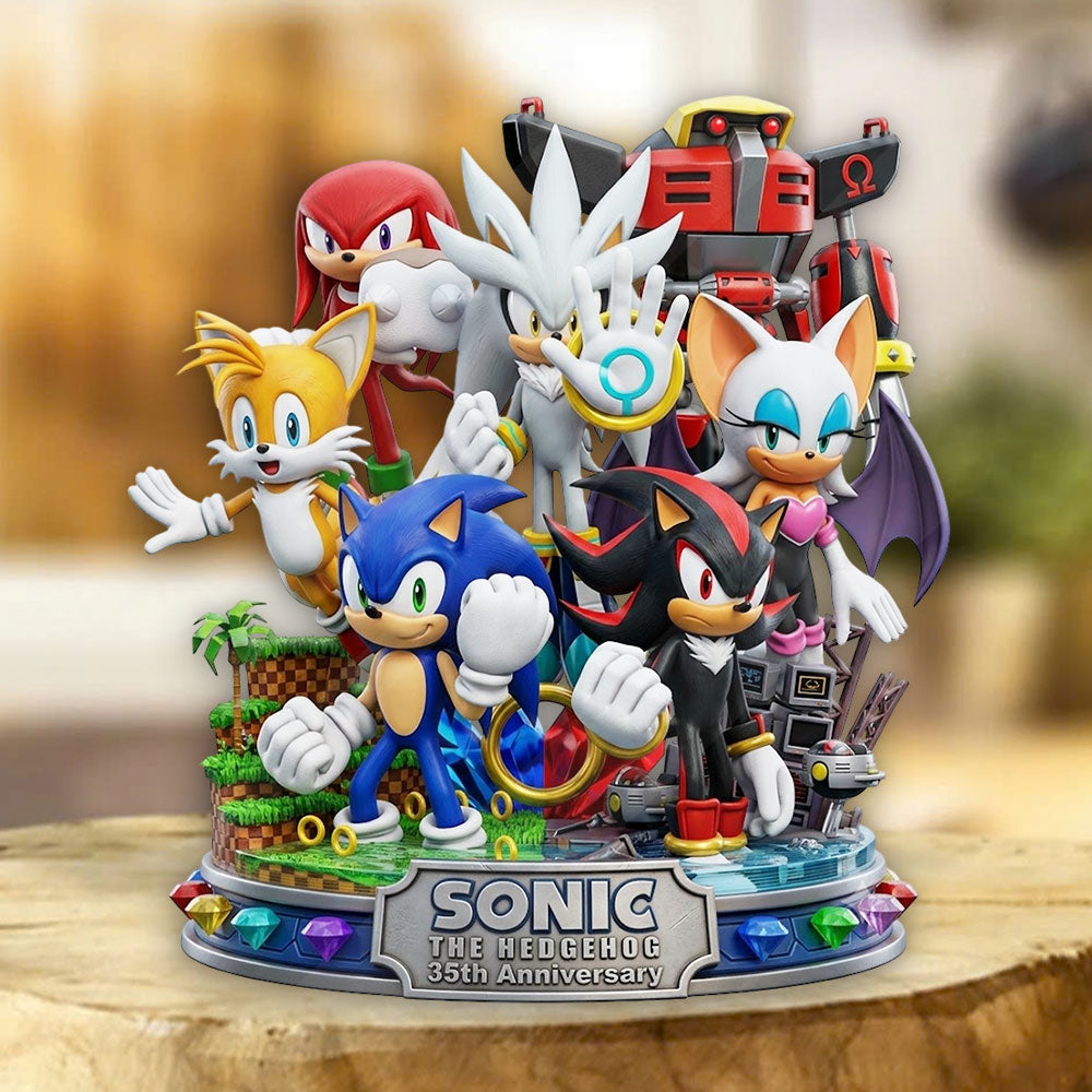 Sonic the Hedgehog 35th Anniversary Custom Shape Acrylic Plaque – TMTHU7207