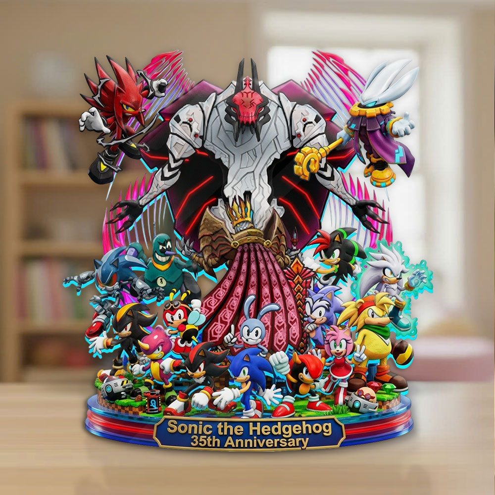Sonic the Hedgehog 35th Anniversary Custom Shape Acrylic Plaque – TMTHU7208