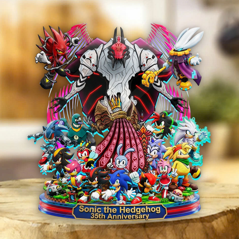 Sonic the Hedgehog 35th Anniversary Custom Shape Acrylic Plaque – TMTHU7208