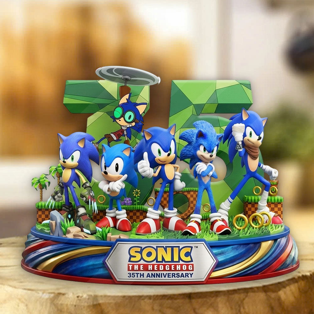 Sonic the Hedgehog 35th Anniversary Custom Shape Acrylic Plaque – TMTHU7261