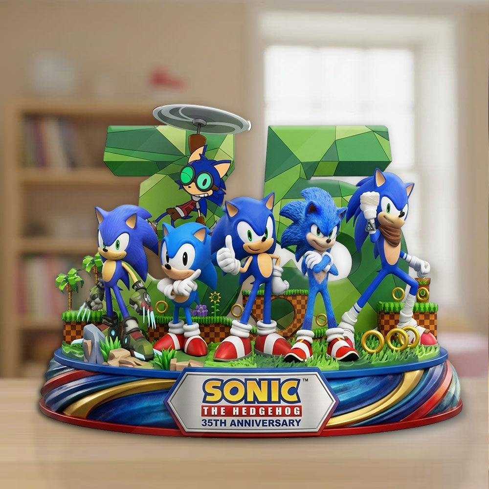 Sonic the Hedgehog 35th Anniversary Custom Shape Acrylic Plaque – TMTHU7261