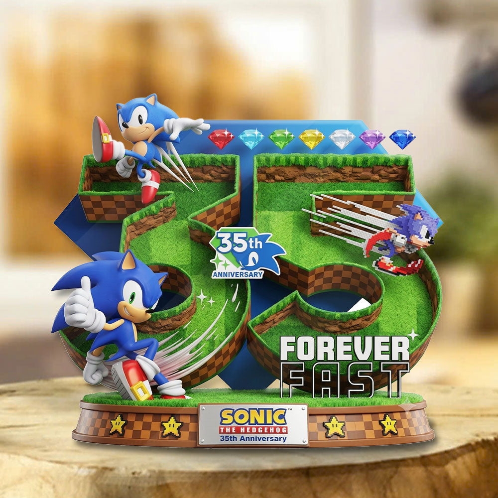 Sonic the Hedgehog 35th Anniversary Custom Shape Acrylic Plaque – TMTHU7265