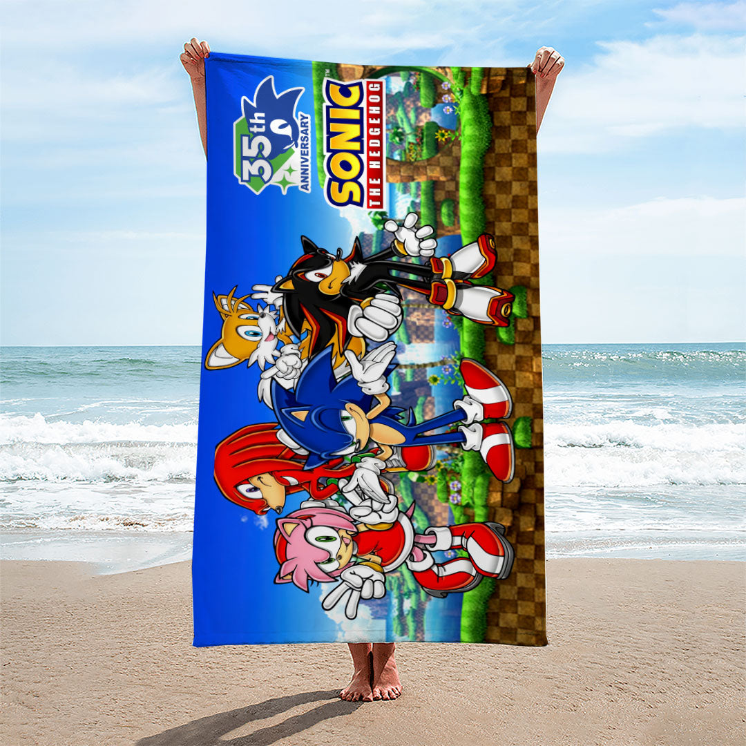 Sonic the Hedgehog 35th Anniversary Rectangle Beach Towel – HOATT19341