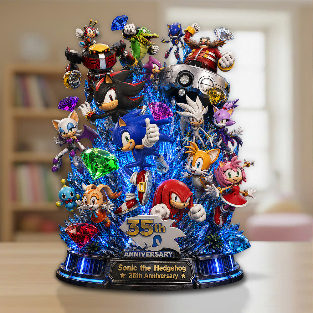 Sonic the Hedgehog 35th Anniversary Custom Shape Acrylic Plaque – GNE7452