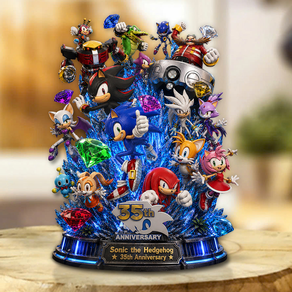 Sonic the Hedgehog 35th Anniversary Custom Shape Acrylic Plaque – GNE7452