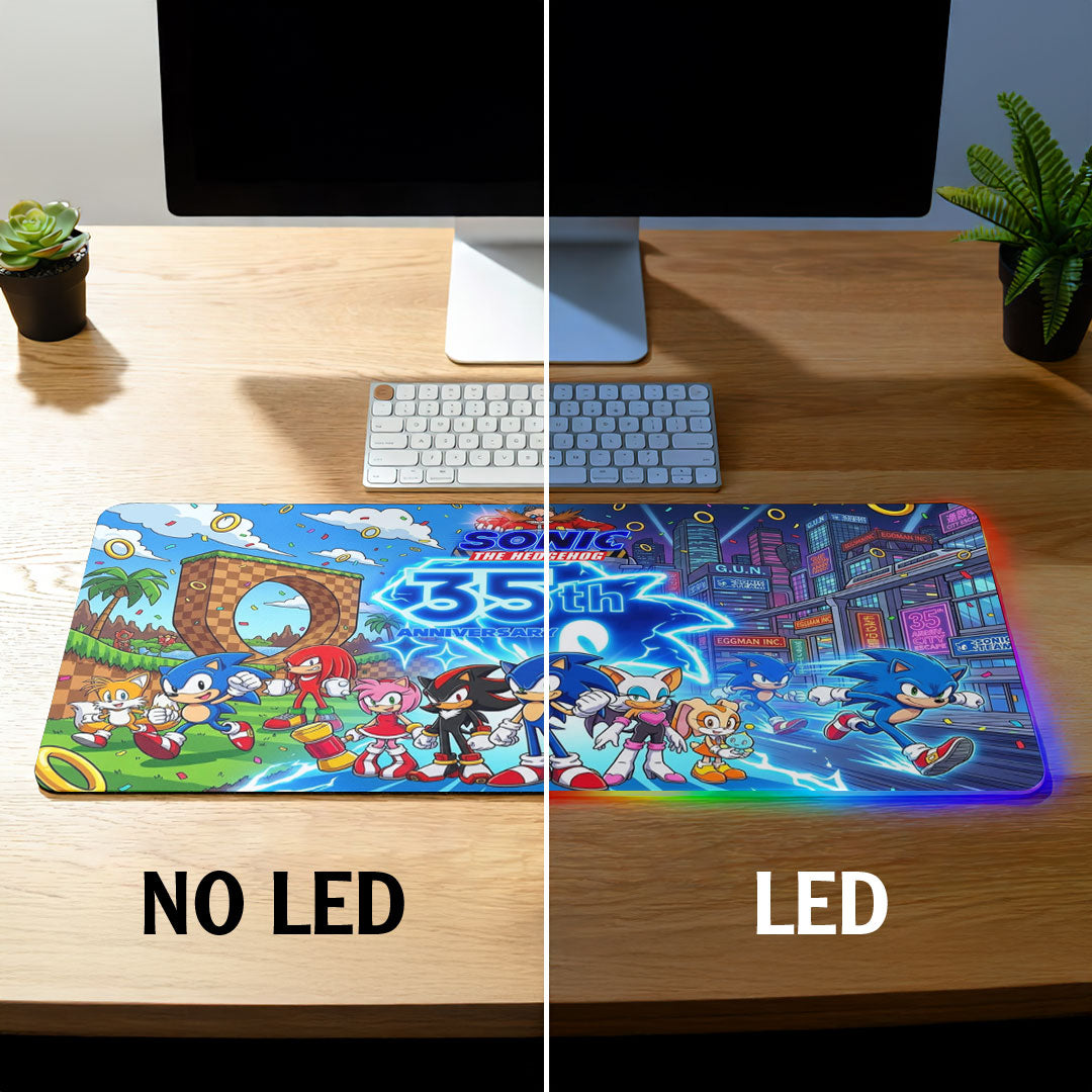 Sonic the Hedgehog 35th Anniversary Custom Gaming Desk Mat – TMTHU7141