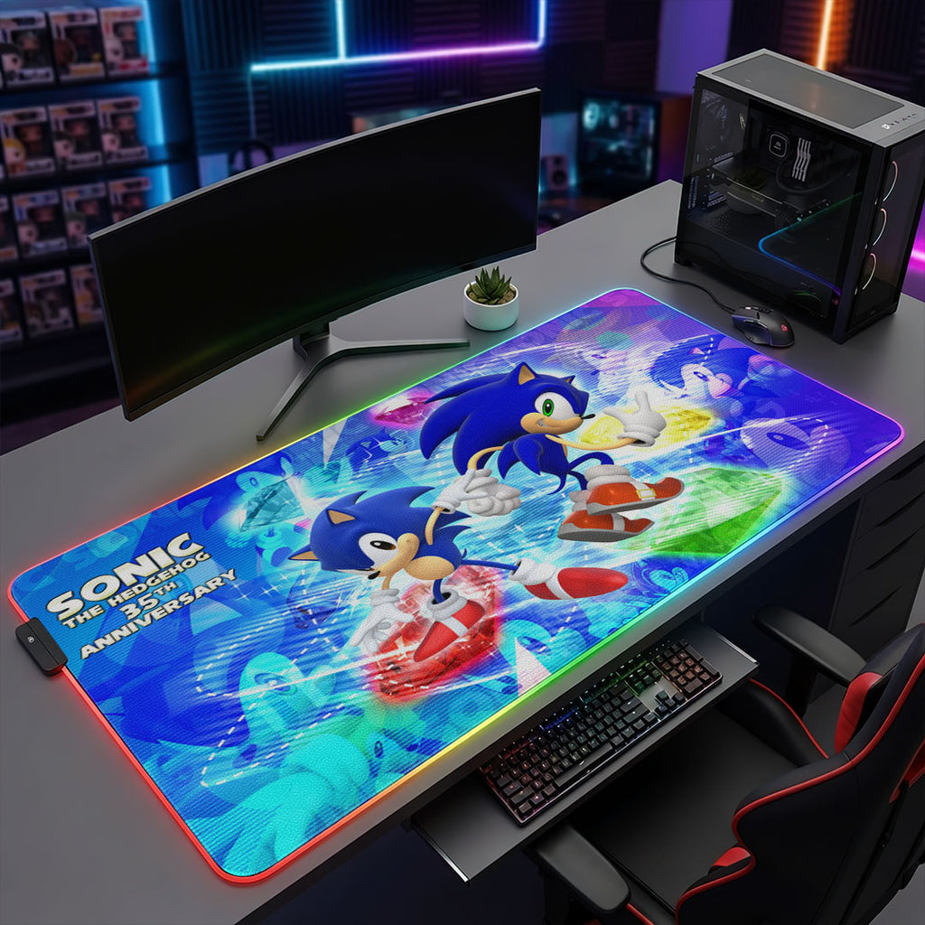 Sonic the Hedgehog 35th Anniversary Custom Gaming Desk Mat – TMTHU7142